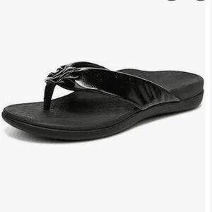 Vionic Melo Black Toe Post Sandals Size 9